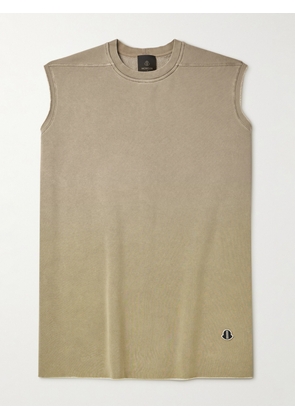Rick Owens - Moncler Tarp Logo-Appliquéd Distressed Cotton-Blend Jersey Sleeveless Sweatshirt - Men - Brown - S