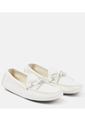 The Row Lucca leather moccasins