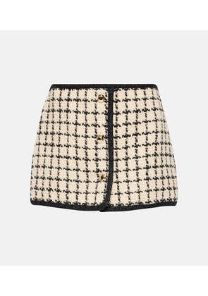 Miu Miu Checked wool-blend bouclé miniskirt