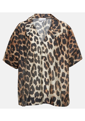 Ganni Leopard-print top
