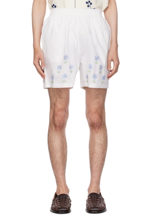 HARAGO White Floral Shorts