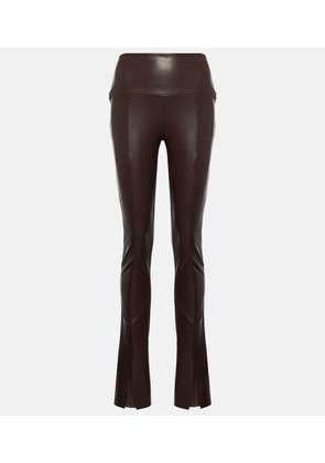 Norma Kamali High-rise faux leather flared leggings