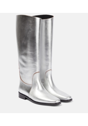 Khaite Wooster metallic leather riding boots