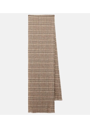 Brunello Cucinelli Checked cashmere and wool-blend scarf