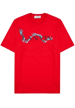 Lanvin Logo-print Cotton T-shirt - Red