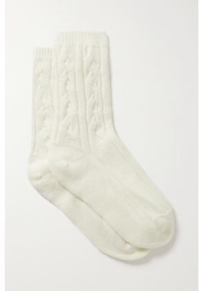 Johnstons of Elgin - Cable-knit Cashmere Socks - White - One size