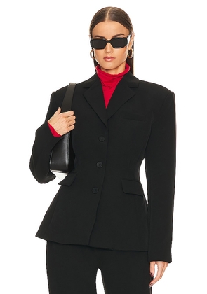Helsa Recycled Twill S Curve Jacket in Black. Size M, S, XL, XS, XXS.