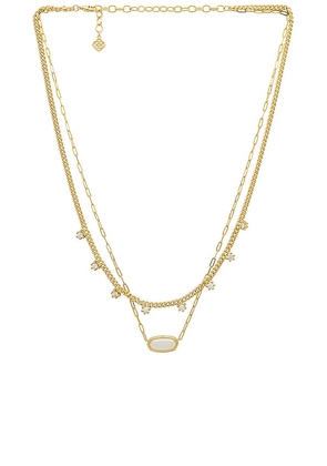 Kendra Scott Framed Elisa Multi Strand Necklace in Metallic Gold.
