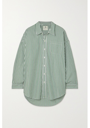 Denimist - Oversized Striped Cotton-poplin Shirt - Green - x small,small,medium,large