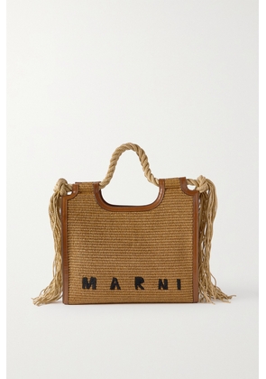 Marni - Marcel Leather-trimmed Embroidered Faux Raffia Tote - Neutrals - One size