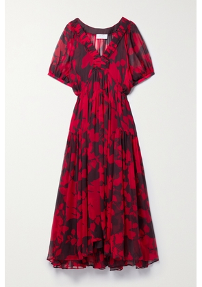 La Ligne - Constance Tiered Floral-print Silk-chiffon Maxi Dress - x small,small,medium,large,x large