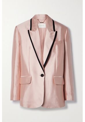 Zimmermann - Matchmaker Grosgrain-trimmed Wool And Silk-blend Duchesse-satin Blazer - Pink - 00,0,1,2,3,4
