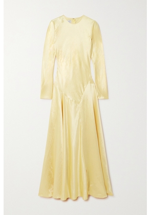 Abadia - Yara Paneled Hammered-satin Gown - Yellow - US2,US4,US6,US8,US10,US12,US14