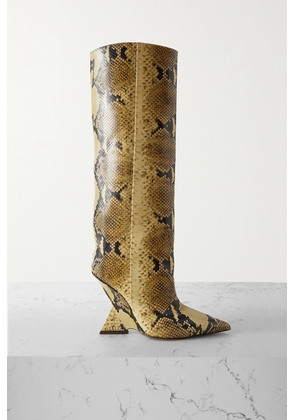 The Attico - Cheope Snake-effect Leather Knee Boots - Animal print - IT35,IT36,IT37,IT37.5,IT38,IT38.5,IT39,IT39.5,IT40,IT41