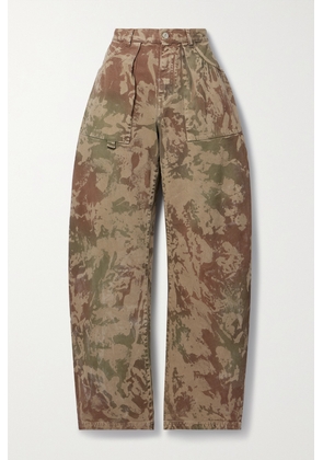 The Attico - Effie Camouflage-print Cotton-twill Wide-leg Pants - Brown - 24,25,26,27,28,29,30,31