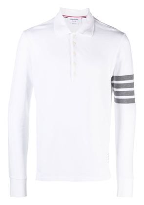 Thom Browne Hector 4-Bar long-sleeve polo shirt - White