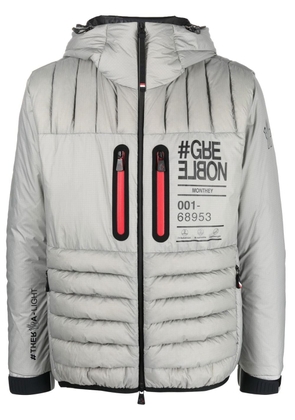 Moncler Grenoble logo-patch padded down jacket - Grey