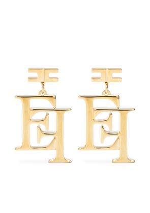 Elisabetta Franchi monogram-charm dangle earrings - Gold