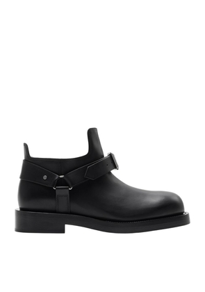 Burberry Leather Saddle Ankle Boots