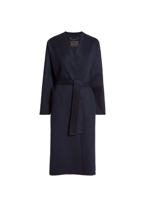 Kiton Cashmere-Silk Belted Wrap Coat