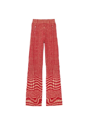 Burberry Wool-Blend Warped Houndstooth Trousers