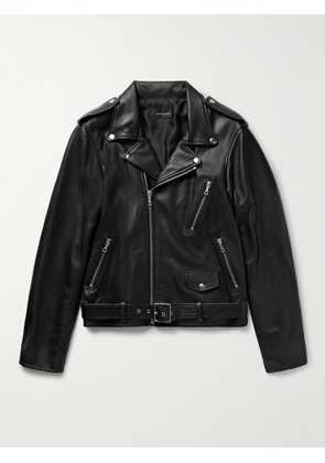 John Elliott - Slim-Fit Full-Grain Leather Biker Jacket - Men - Black - S