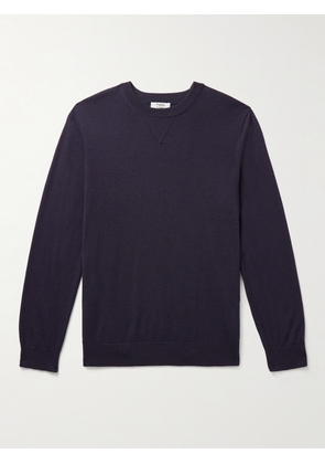 Theory - Lucas Ossendrijver Shell-Trimmed Merino Wool-Blend Sweater - Men - Purple - S