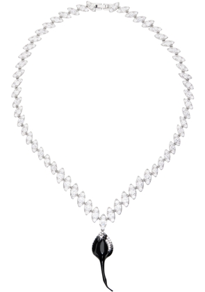 Ottolinger Silver & Black Crystal Dip Necklace