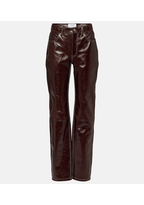 Marine Serre Ombré high-rise leather straight pants