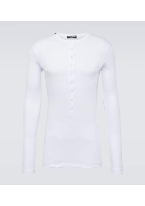 Dolce&Gabbana Re-Edition cotton jersey Henley shirt