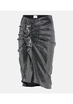 Marant Etoile Dolene ruffled sequined tulle skirt