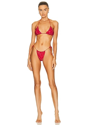 Santa Brands Dahlia Bikini Set in Red - Red. Size L (also in M, S).