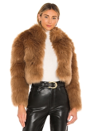 Nookie Tatiana Faux Fur Jacket in Brown. Size M.