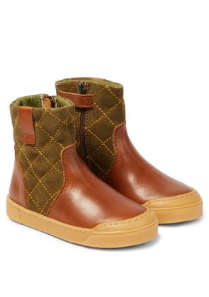Petit Nord Thor quilted leather and suede boots