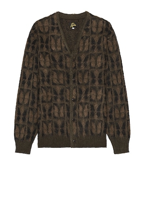 Needles Mohair Cardigan in Olive - Olive. Size XL/1X (also in ).