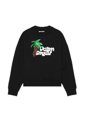 Palm Angels Sketchy Classic Sweater in Black & White - Black. Size L (also in M, S).