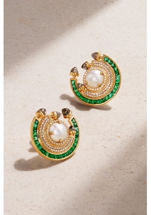 Ananya - Chakra 18-karat Gold Multi-stone Earrings - One size
