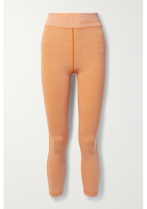 Cordova - Sierra Two-tone Ribbed-knit Leggings - Orange - XS/S,M/L