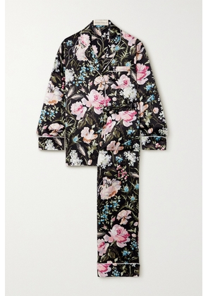 Olivia von Halle - Lila Printed Silk-satin Pajama Set - Black - x small,small,medium,large,x large