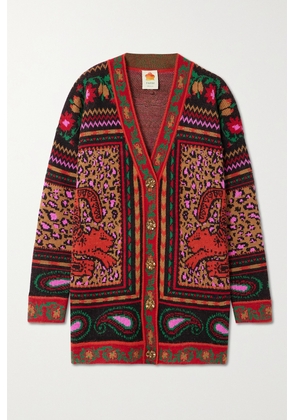 Farm Rio - Tapestry Oversized Jacquard-knit Cardigan - Multi - xx small,x small,small,medium,large,x large
