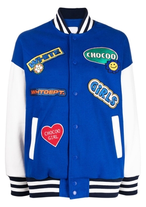 CHOCOOLATE motif-embroidery baseball jacket - Blue
