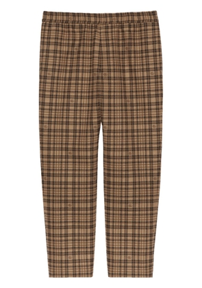 Gucci Double G checked cropped trousers - Brown