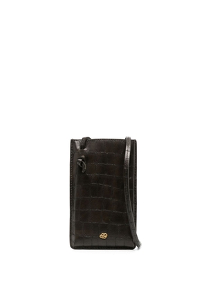 By Malene Birger crocodile-effect leather phone case - Brown