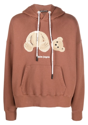 Palm Angels Bear logo-print relaxed hoodie - Brown
