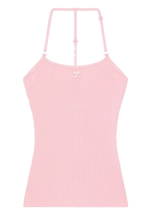 Courrèges logo ribbed tank top - Pink
