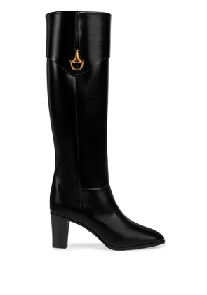 Gucci Half Horsebit leather boots - Black