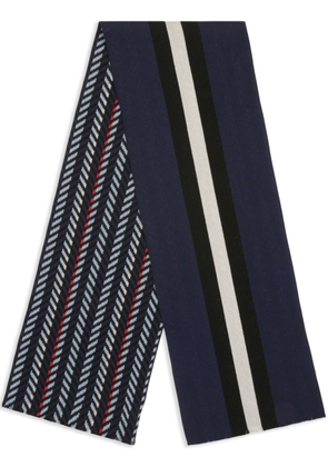 Bally stripe-pattern wool scarf - Blue