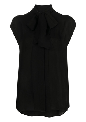 Moschino bow-detail silk blouse - Black