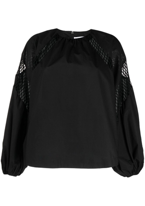 MSGM panelled puff-sleeved top - Black