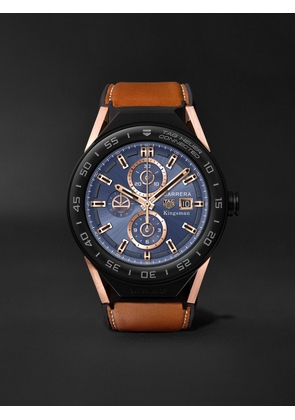 KINGSMAN X TAG HEUER - TAG Heuer Connected Modular 45mm Ceramic and Leather Smart Watch, Ref. No. SBF8A8023.32EB0103 - Men - Blue